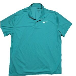 Nike Dri-FIT Victory Golf Polo Shirt Mens Extra Large XL Teal Performance Tennis
